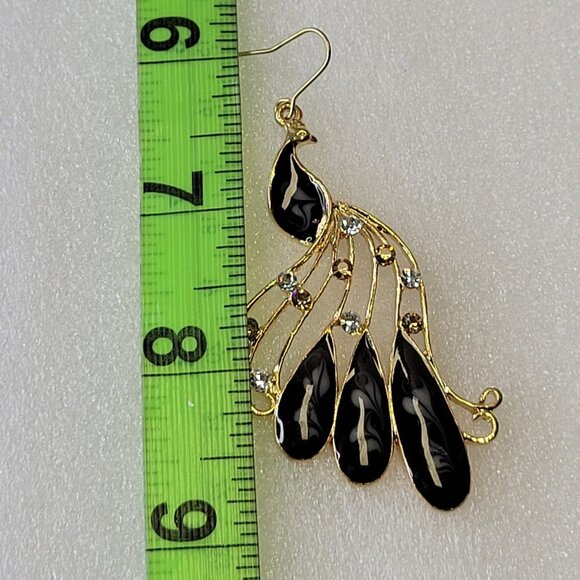 Black Peacock with Crystal Earrings - Picture 11 of 15